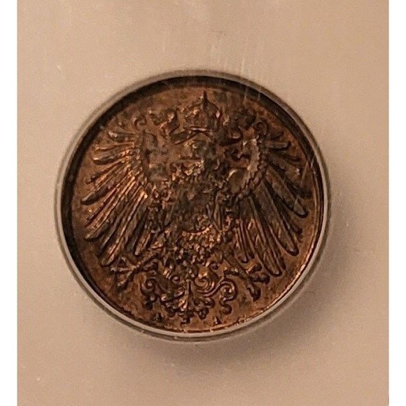 Germany Empire Wilhelm II 1906 A Pfennig MS63 RB ICG - Picture 3 of 4